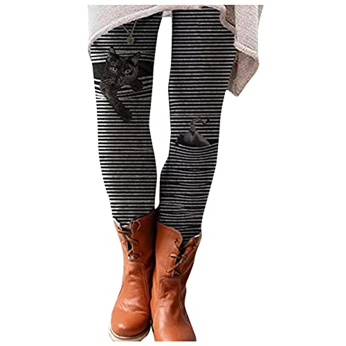 unilarinna Leggings Damen Thermoleggins Print Leggins Bunt Stretch Frauen Hosen Schlanke Lässige elastische Weihnachtshose mit langem Stiefel Elastische Winterleggins Elastisch Thermoleggings von unilarinna