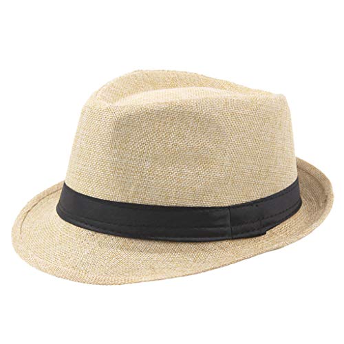 unilarinna Leinenhut Atmungsaktiver Outdoor Jazz Hut Sonnenhut Hut Top Herren CurlyStraw Baseball Caps Mützen Jungen 1 Jahr von unilarinna