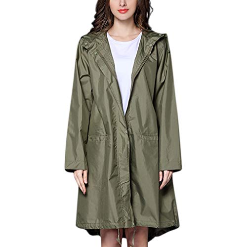 Sportjacken Plus Size Windjacke Glänzender Fester Kapuzenpullover für Damen Regenjacke wasserdicht locker Winddicht Reißverschluss A-Linie Outwear Regenmantel-Windjacke mit Kapuze von unilarinna