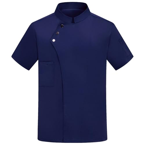 Unisex Kochjacke Kurzarm Kochmantel Kurz Uniform Küche Arbeitsjacke Herren Berufsbekleidung Sommer Kochbekleidung Damen Mit Druckknopf Kochuniform Bäckerjacke Kochkleidung Kochuniformen von unilarinna