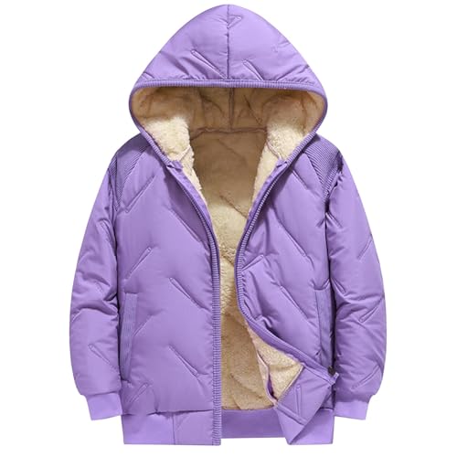 unilarinna Winterjacke Mädchen Daunenjacke Winter Thermal Gefüttert Wintermantel Kinder Dicke Steppjacke Lange Winddicht Kapuzenjacke Outdoor Puffer Jacket Niedliche Einfarbig Daunenmantel 2-14 Jahre von unilarinna