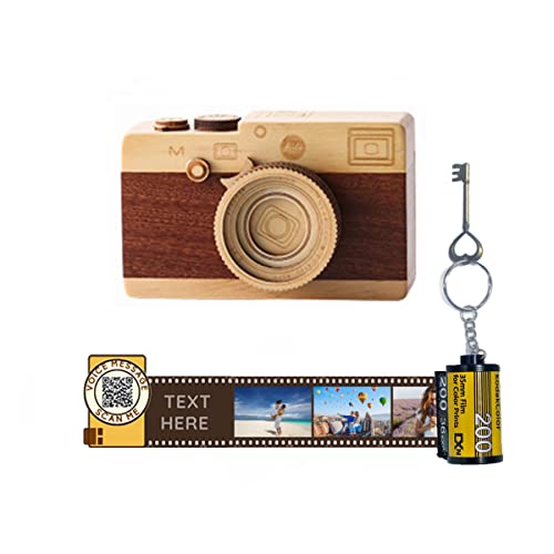 Filmrolle Schlüsselanhänger mit bunter Fotofilmrolle, Personalisierte Benutzerdefinierte Kamera Filmrolle Foto, Fotogramme des lebens, Geschenk für Papa Mama Liebhaber Kinder,10 Fotos+Stil 2 Spieluhr von uniqicon