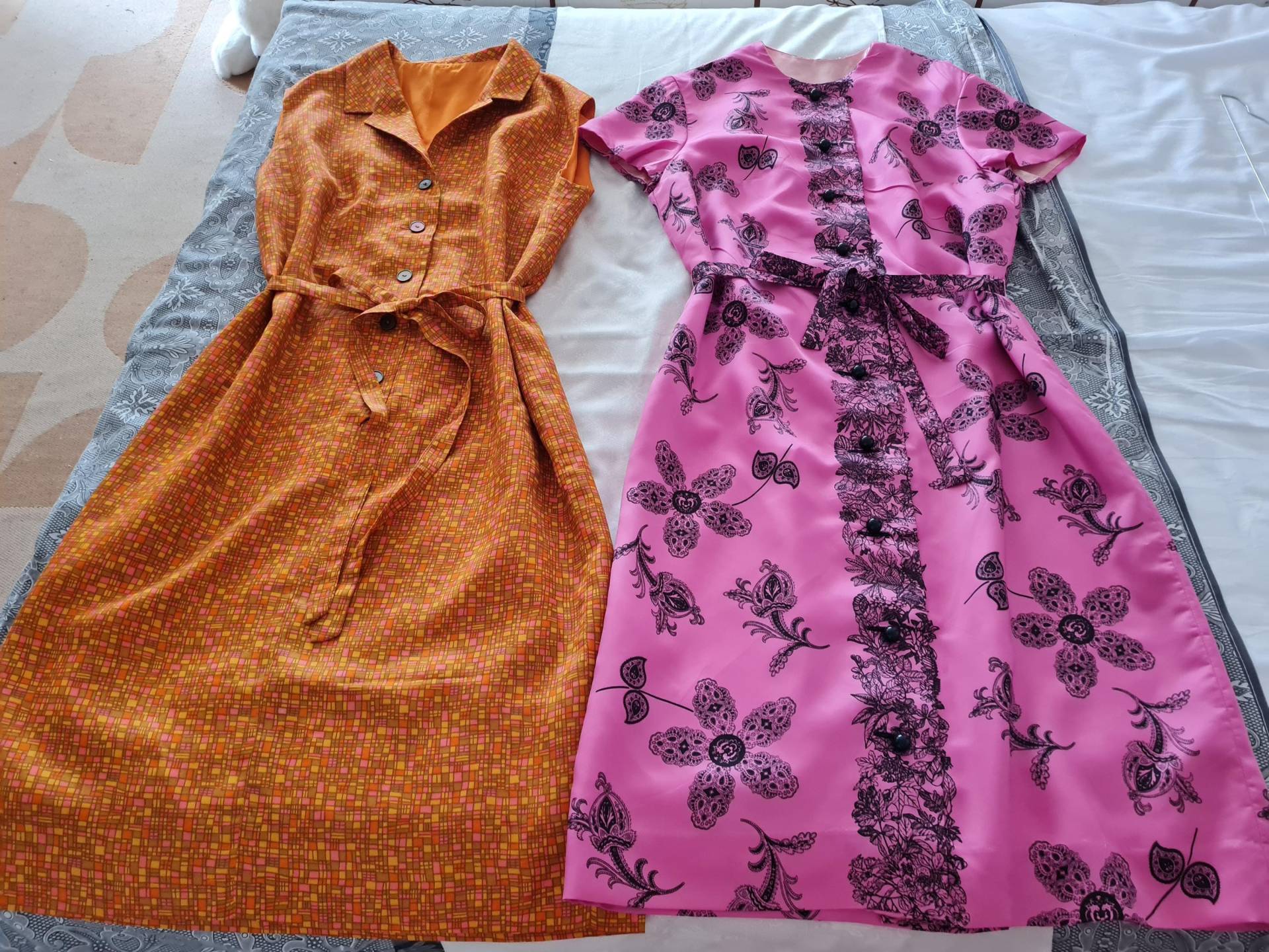 2 Vintagekleider 60Er Jahre Orange Lila 2 Vintagekleider 60Er Jahre Orange Lila von uniqueMG