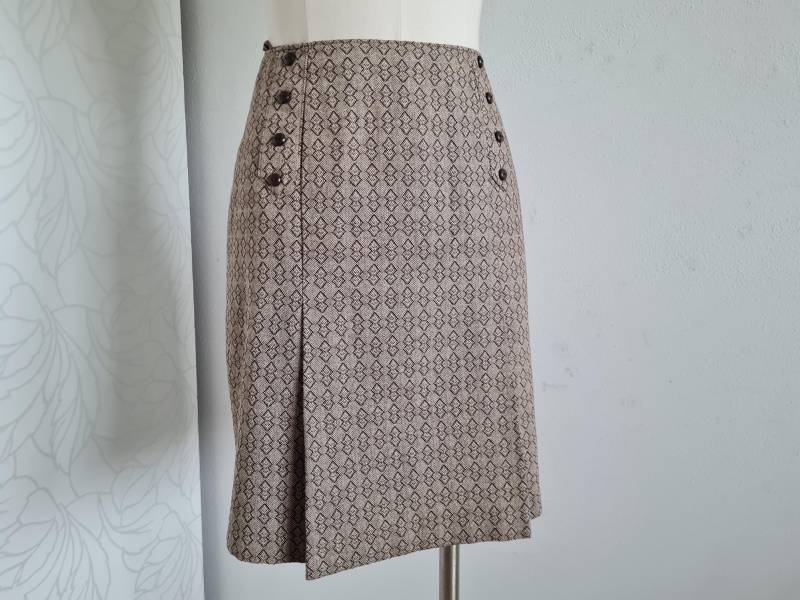 70Er Rock Vintagerock Minirock Braun Klein Gemustert von uniqueMG