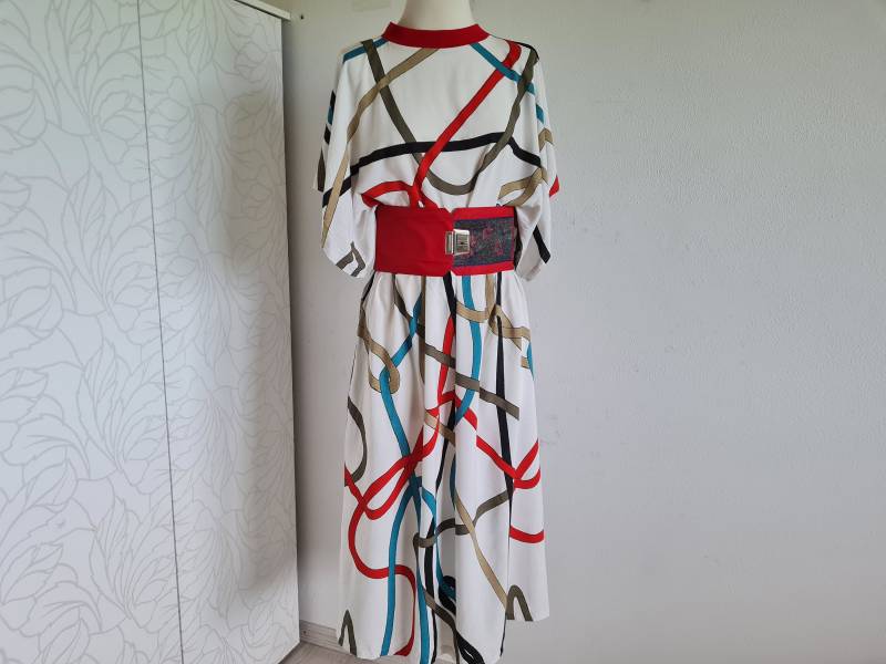 80Er Vintagekleid Oversize Gemustert Sommerkleid Fließendes Kleid von uniqueMG