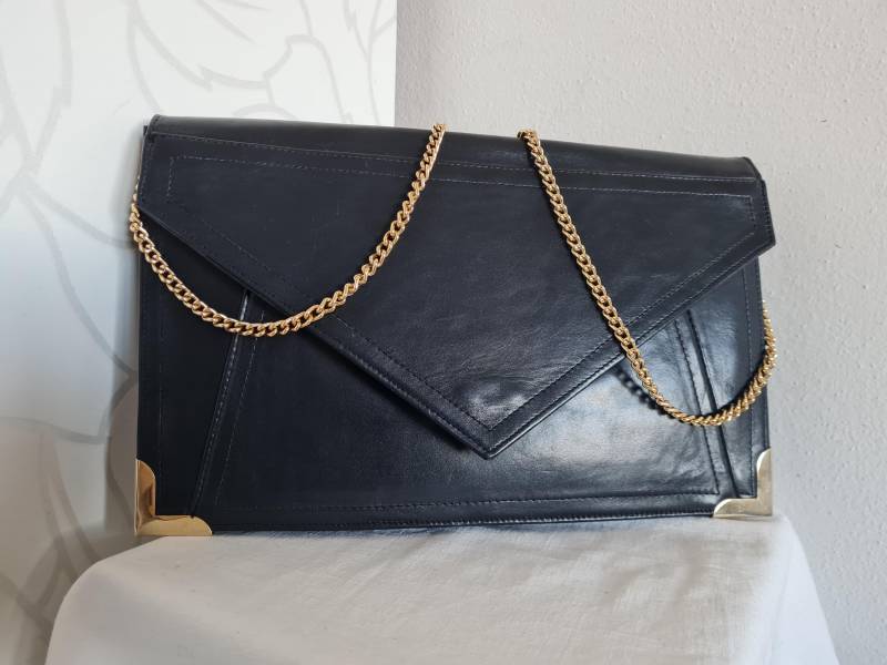 Dunkelblaue Vintage Ledertasche von uniqueMG