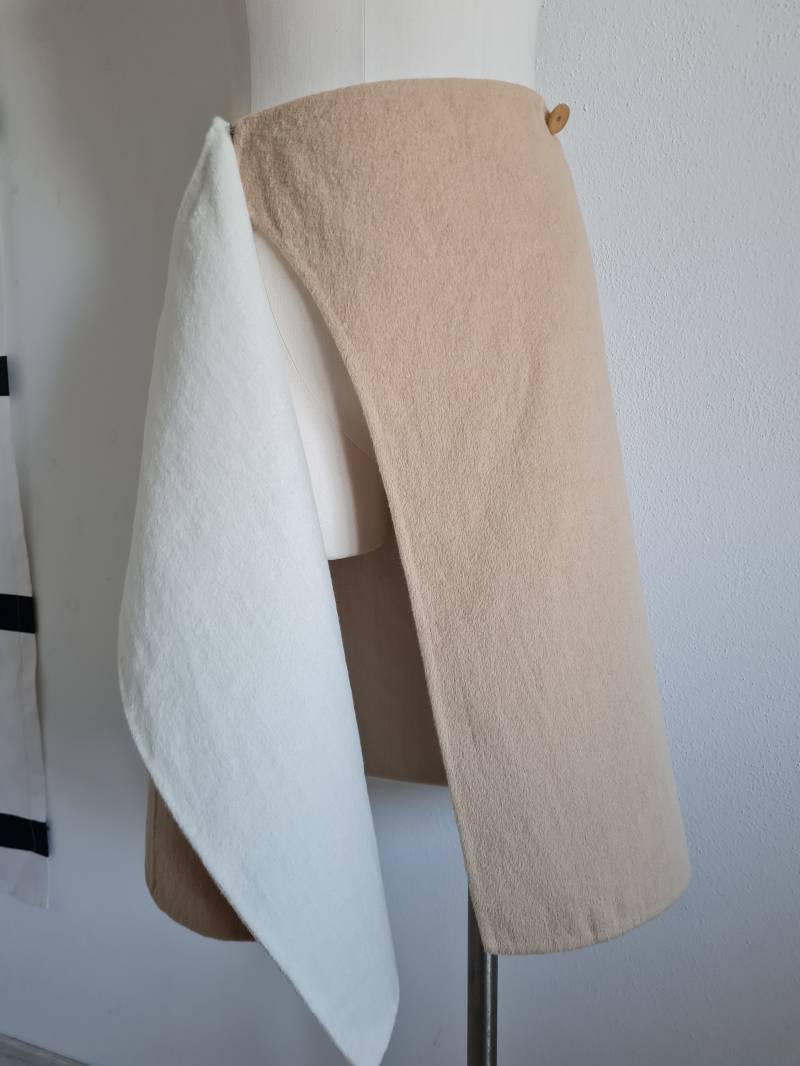 Escada Vintagerock Beige/Creme Wollrock Designerrock Wickelrock von uniqueMG