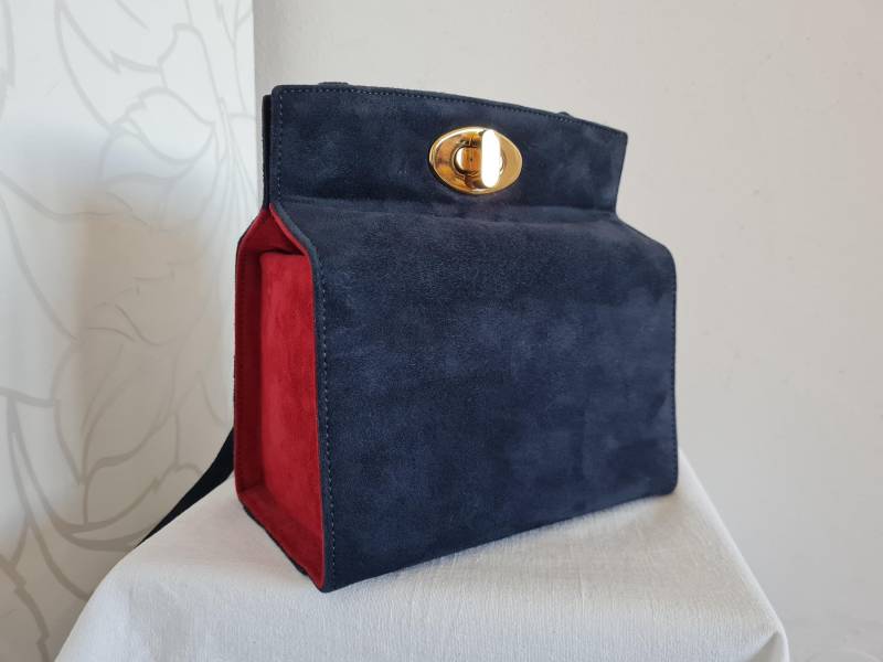 Escada Vintagetasche Blau/Rot von uniqueMG