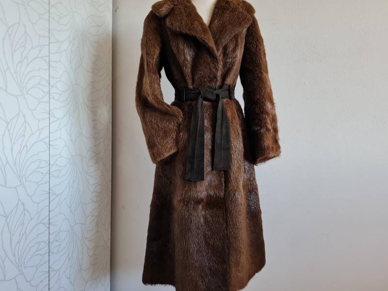 Gr 38-40 Pelzmantel Nutria Braun 70Er Wintermantel von uniqueMG