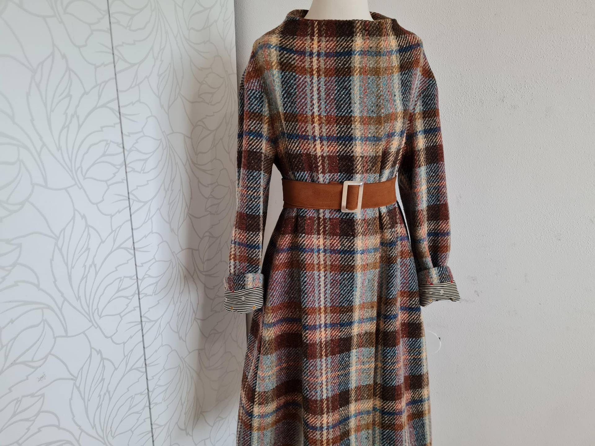 Gr. 38-40 Vintagemantel 00Er Kariert Wollmantel Wintermantel von uniqueMG