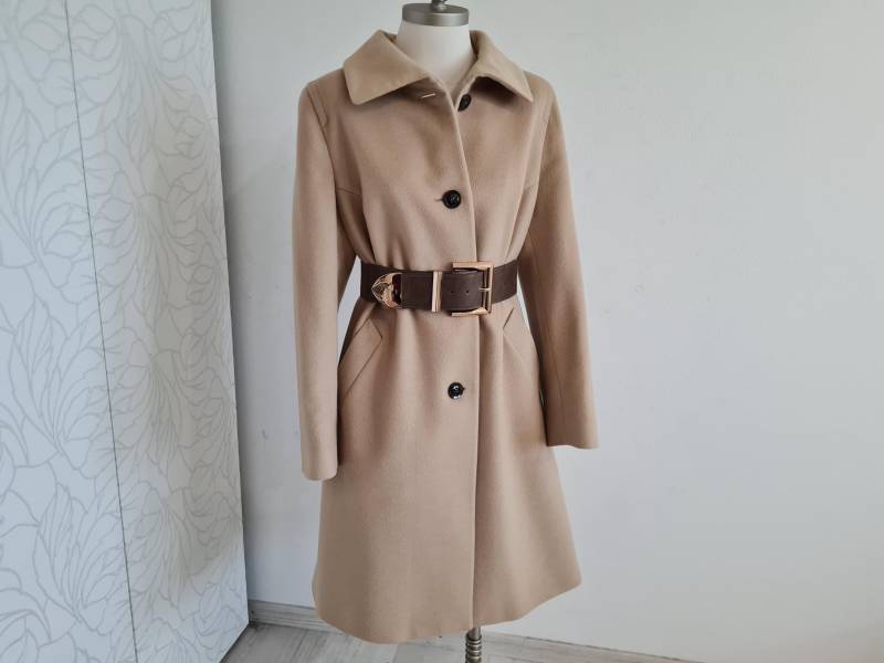 Gr. 40 Wolle/Angora 80Er Jahre Vintage Mantel Beige von uniqueMG