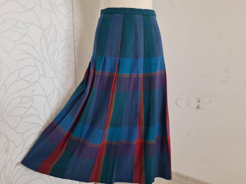 Gr.36-38 Vintage Falterock Wollrock Kariert von uniqueMG