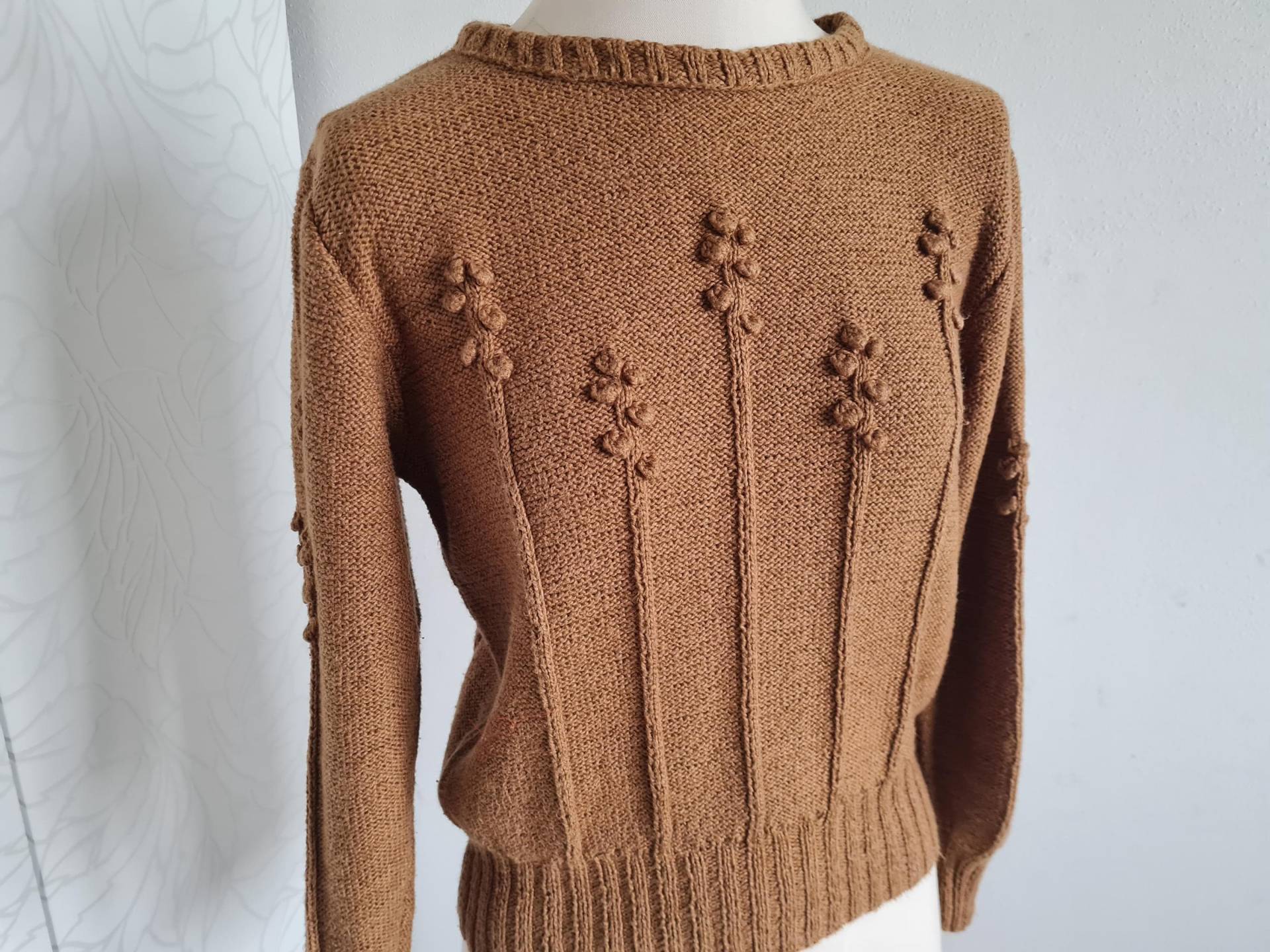 Gr.36-38 Vintage Pulli Braun 80Er Winterpulli von uniqueMG