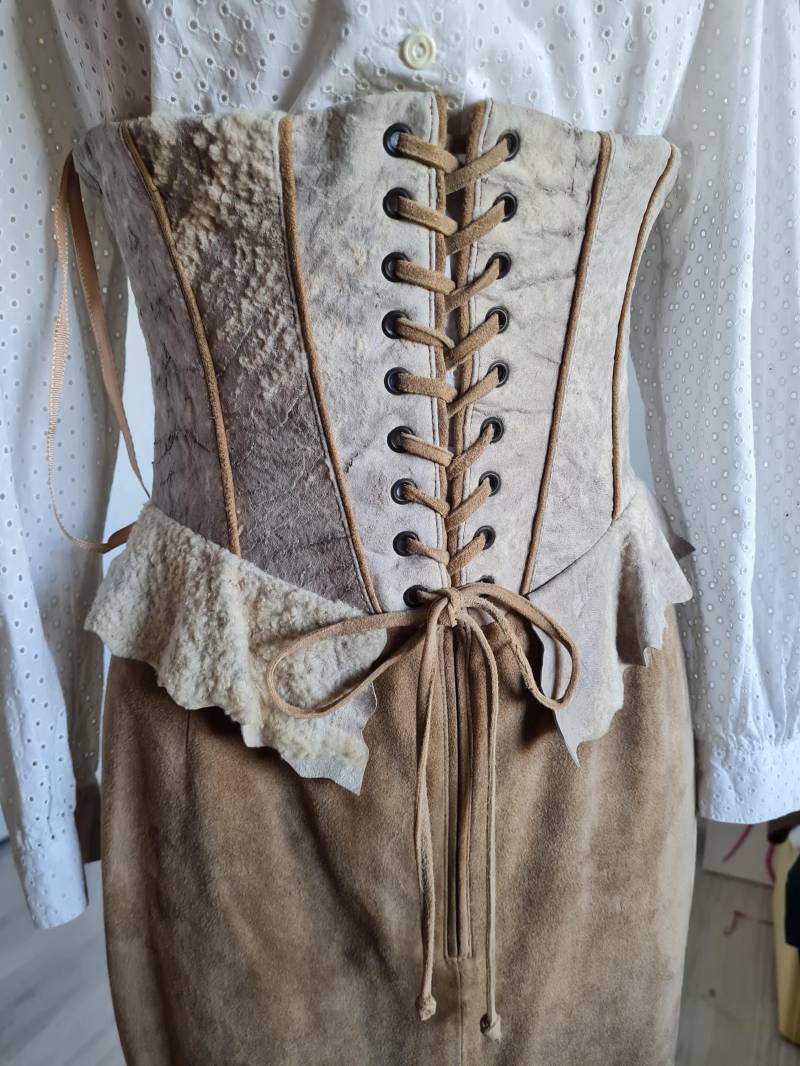 Gr.38 Lederkleid Vintage Wiesnkleid Braun von uniqueMG