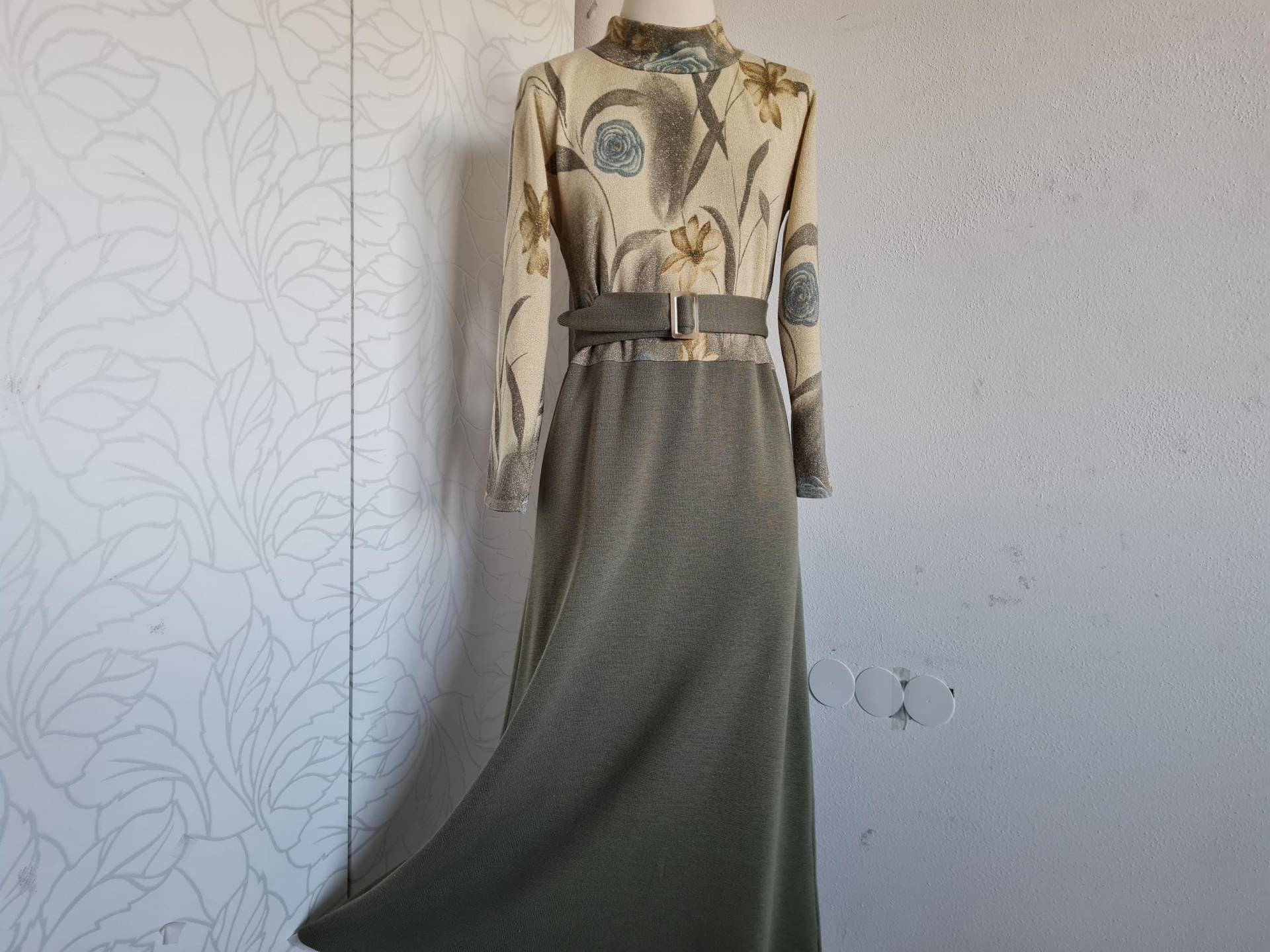 Gr.38 Vintagekleid Strickkleid Grün von uniqueMG