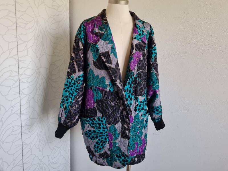 Gr.40-42 Seide Vintage Steppjacke 80Er Jacke von uniqueMG