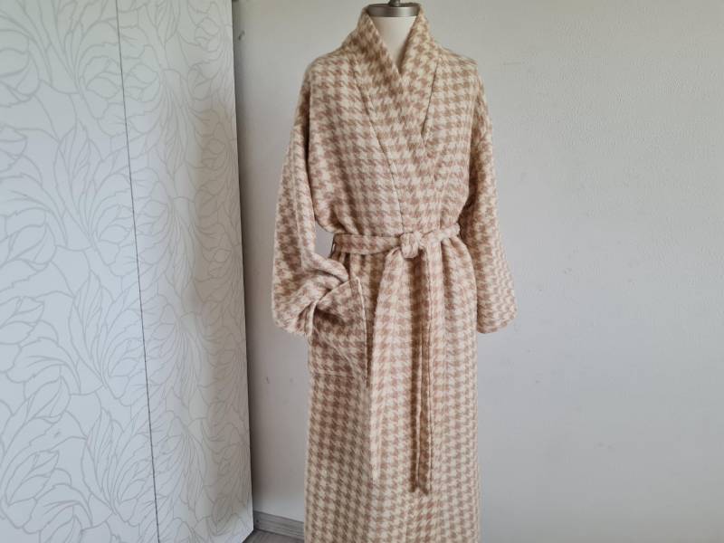 Gr.40 Handmade Wintermantel Hahnentritt Braun Beige von uniqueMG