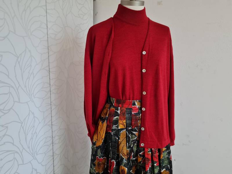 Gr.44 Vintage Twinset Weinrot 80Er Jahre von uniqueMG