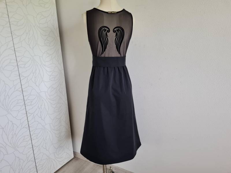 Schwarzes Vintagekleid Unikat Upcycled Sommerkleid Gr36-38 von uniqueMG