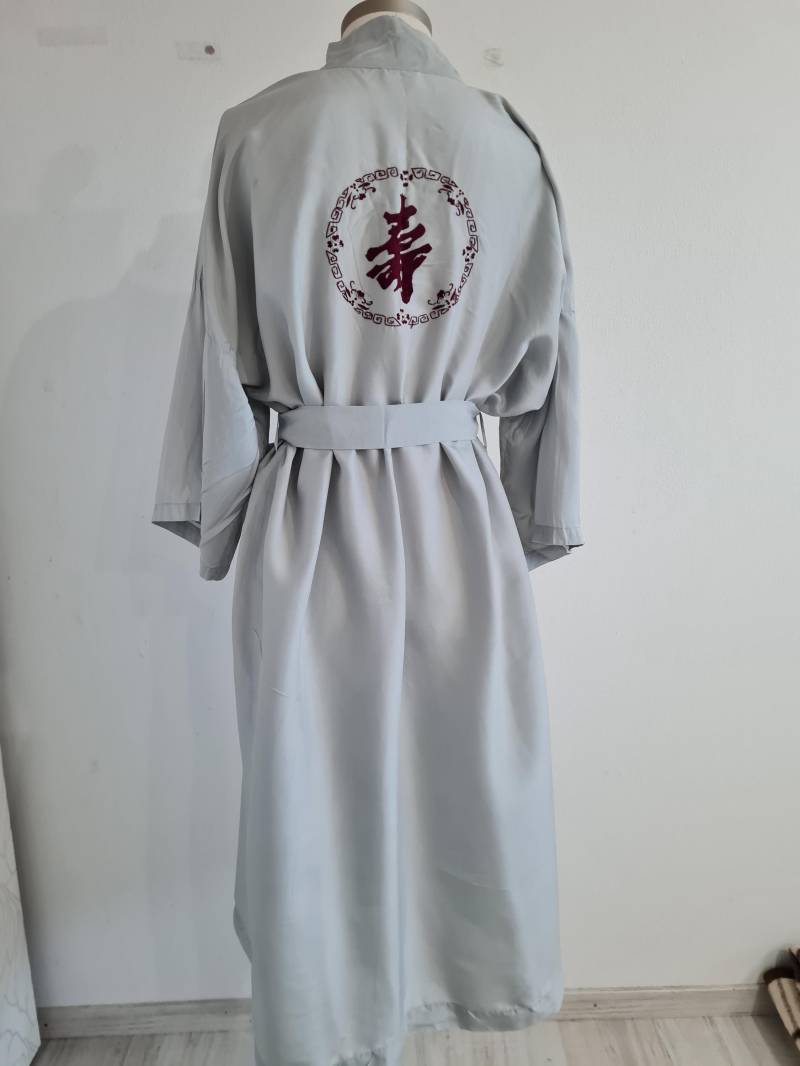 Vintagekimono Seide Bestickt Morgenmantel Sommerkleid von uniqueMG