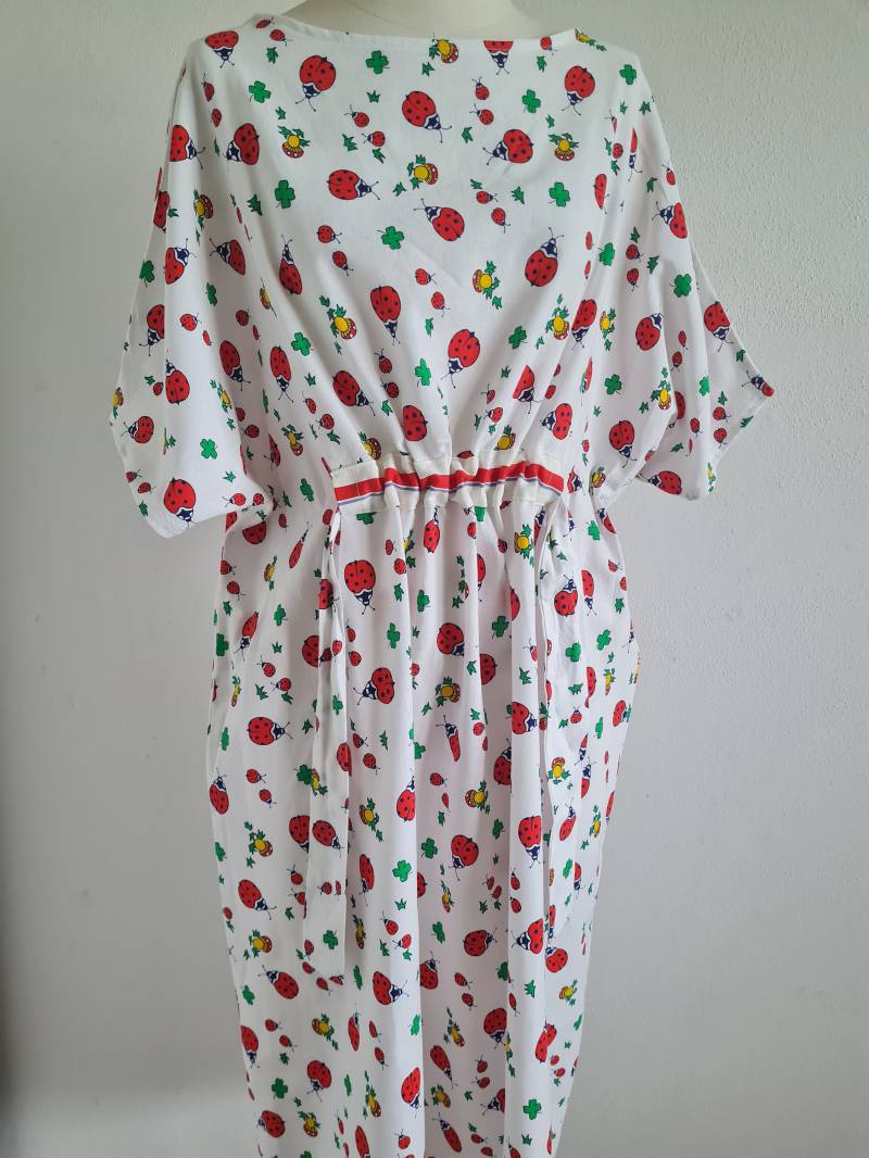 Vintagekleid Bunt Tunnelzug 80Er Oversize Strandkleid Gemustert von uniqueMG
