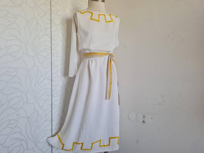 Vintagekleid Weiß Mit Fächer Sommerkleid von uniqueMG