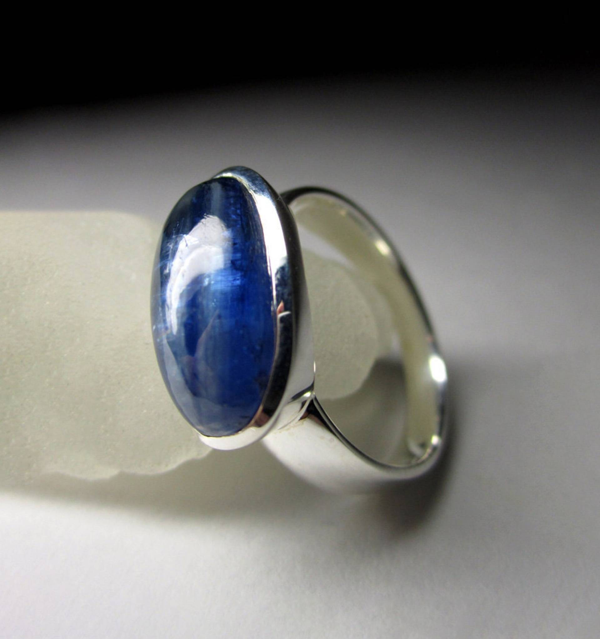 Herren Kyanit Ring, 9 Uns Größe Natürliche Marineblau Edelstein Feines Unisex Birthstone Schmuck Geschenk Für Ihn von uniquecrystaljewels