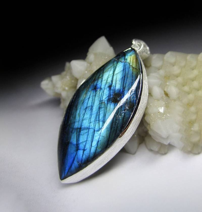 Labradorit Mondstein Halskette Silber Natürliche Feine Qualität Edelstein Edlen Schmuck Geschenk Für Sie Ihn Herr Der Ringe von uniquecrystaljewels