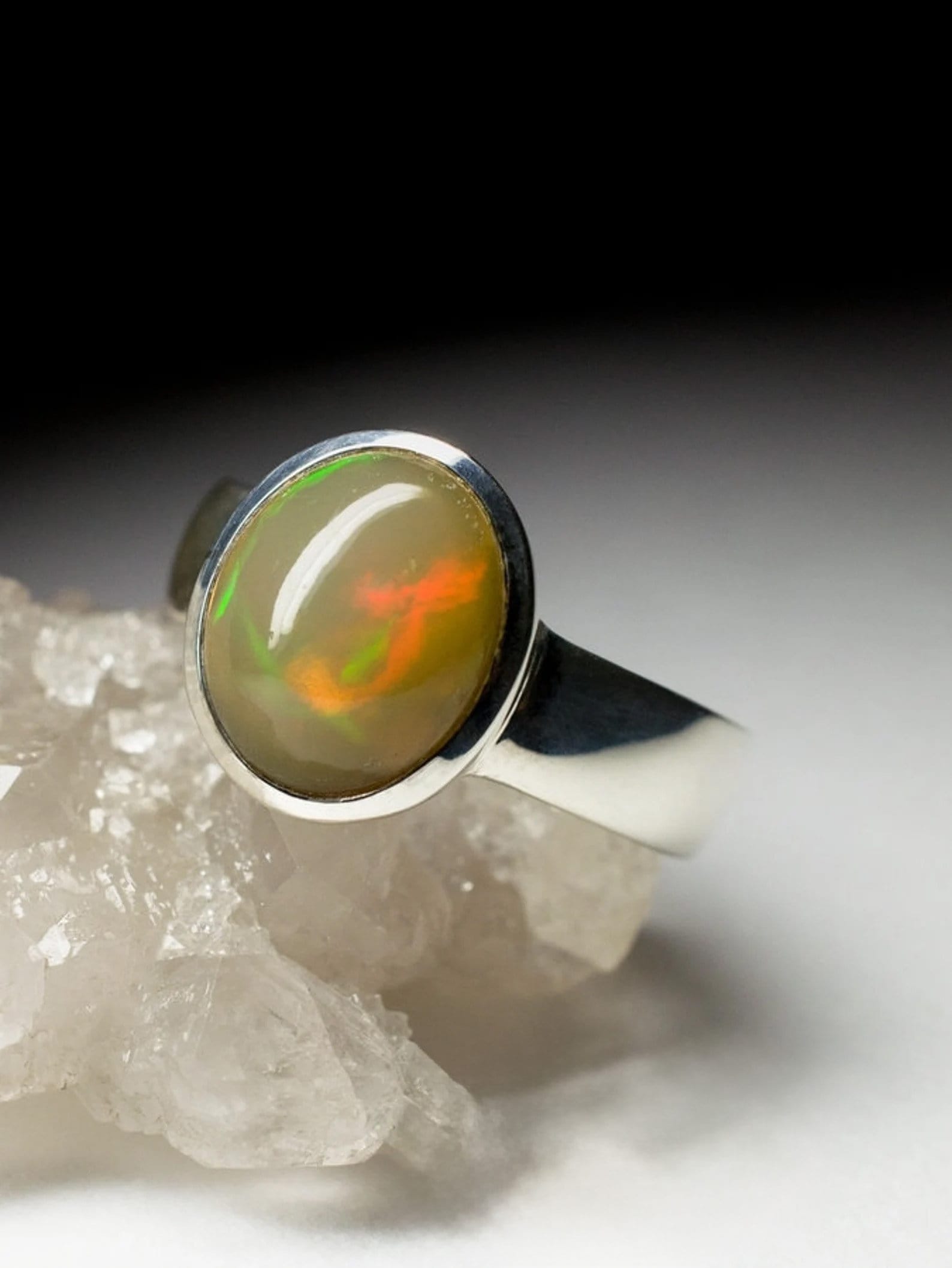 Opal Silber Ring Unisex Bunter Stein Schmuck Orange Edelstein Herren Größe 8 Geschenk Für Ihn Ihren Natürlichen von uniquecrystaljewels