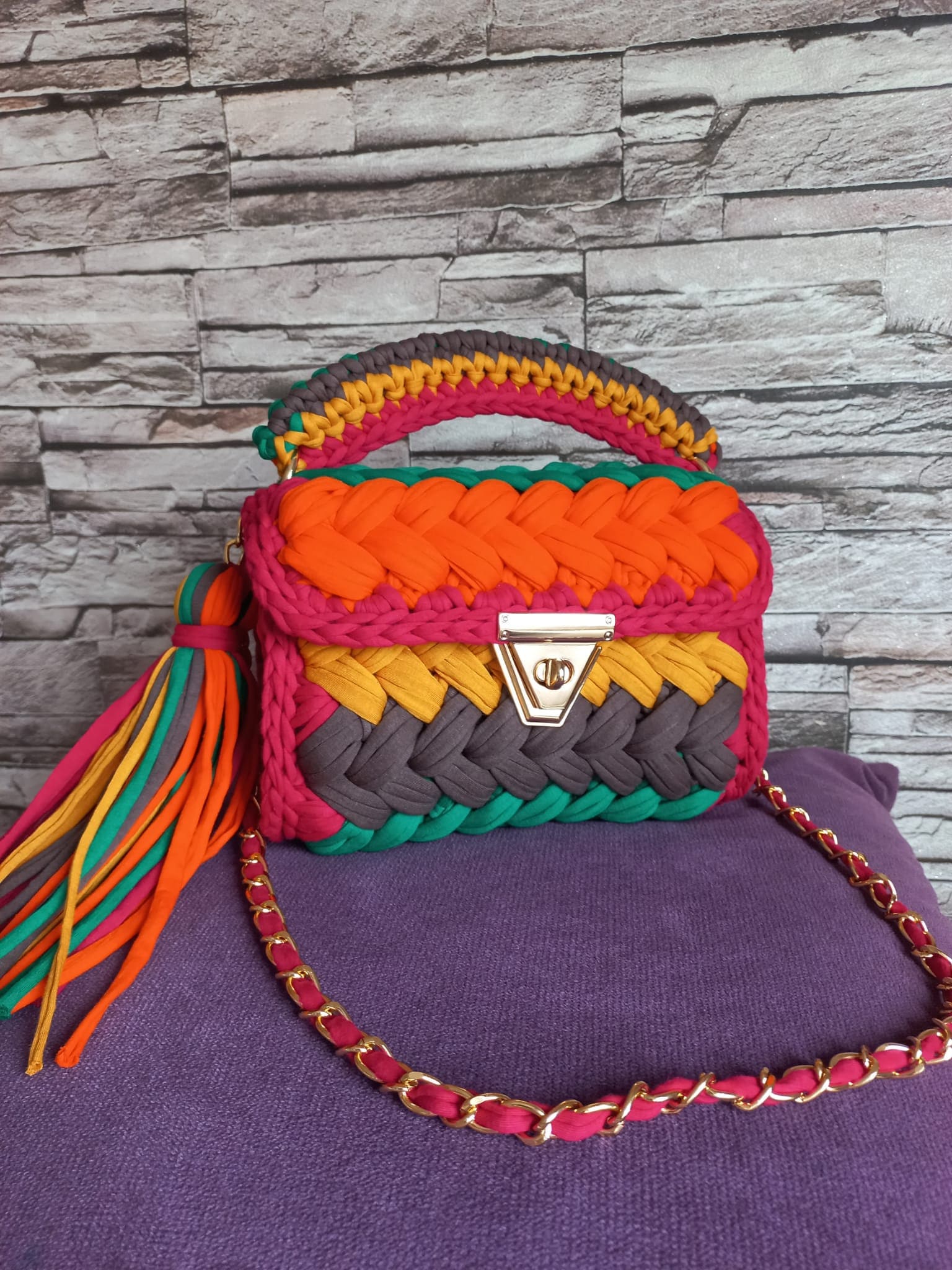 Capri Luxus Tasche, Gehäkelte Bunte Handgemachte Crossbody Gestrickte Schultertasche, Unikat Tasche Für Frauen, Geschenke Sie von uniquedesignbyipek