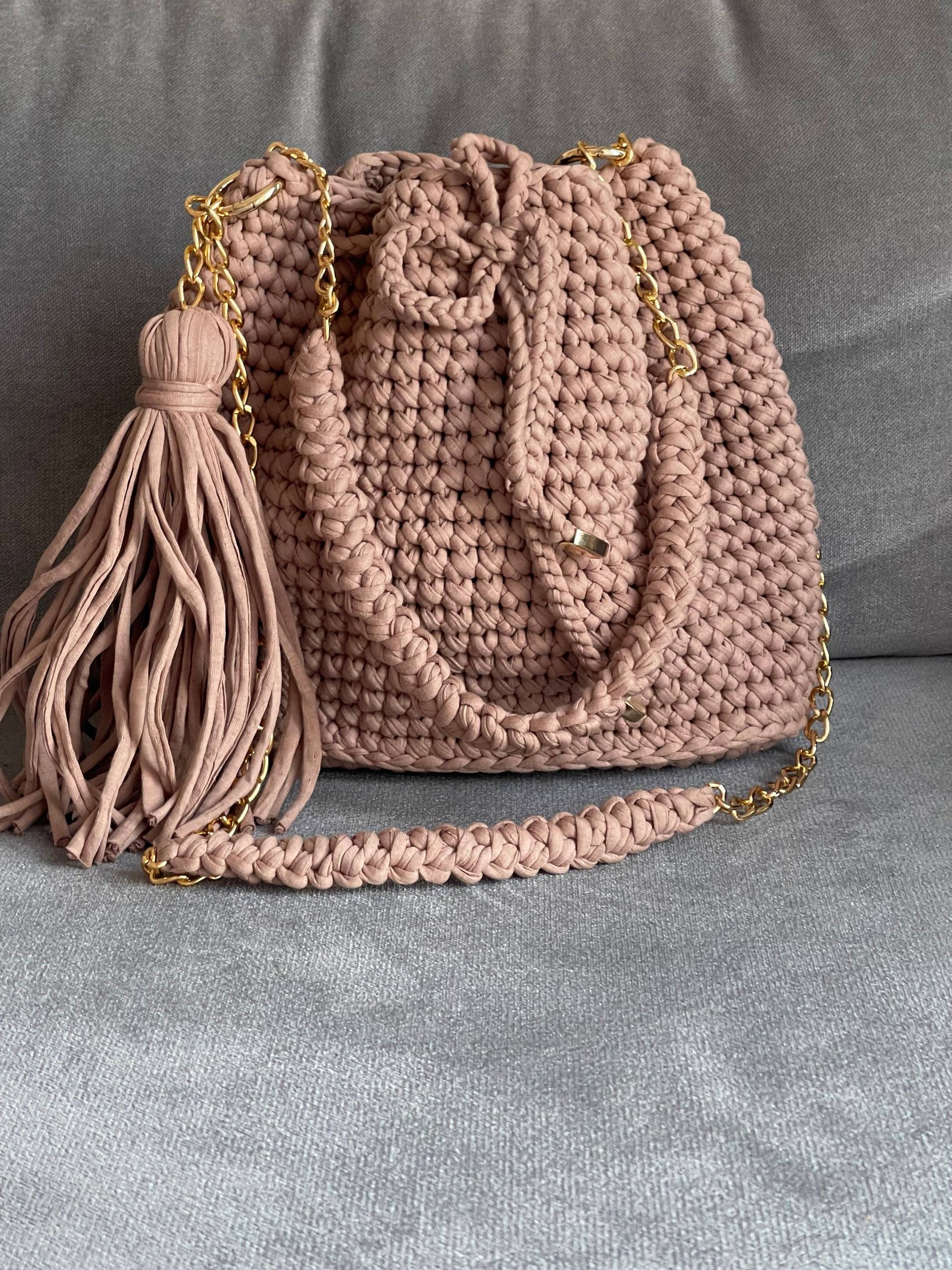 Gehäkelte Luxus Bucket Umhängetasche, Gestrickte Tasche Für Frauen, Handgemachte Crossbody Tasche, Handtaschen Geschenke Sie von uniquedesignbyipek