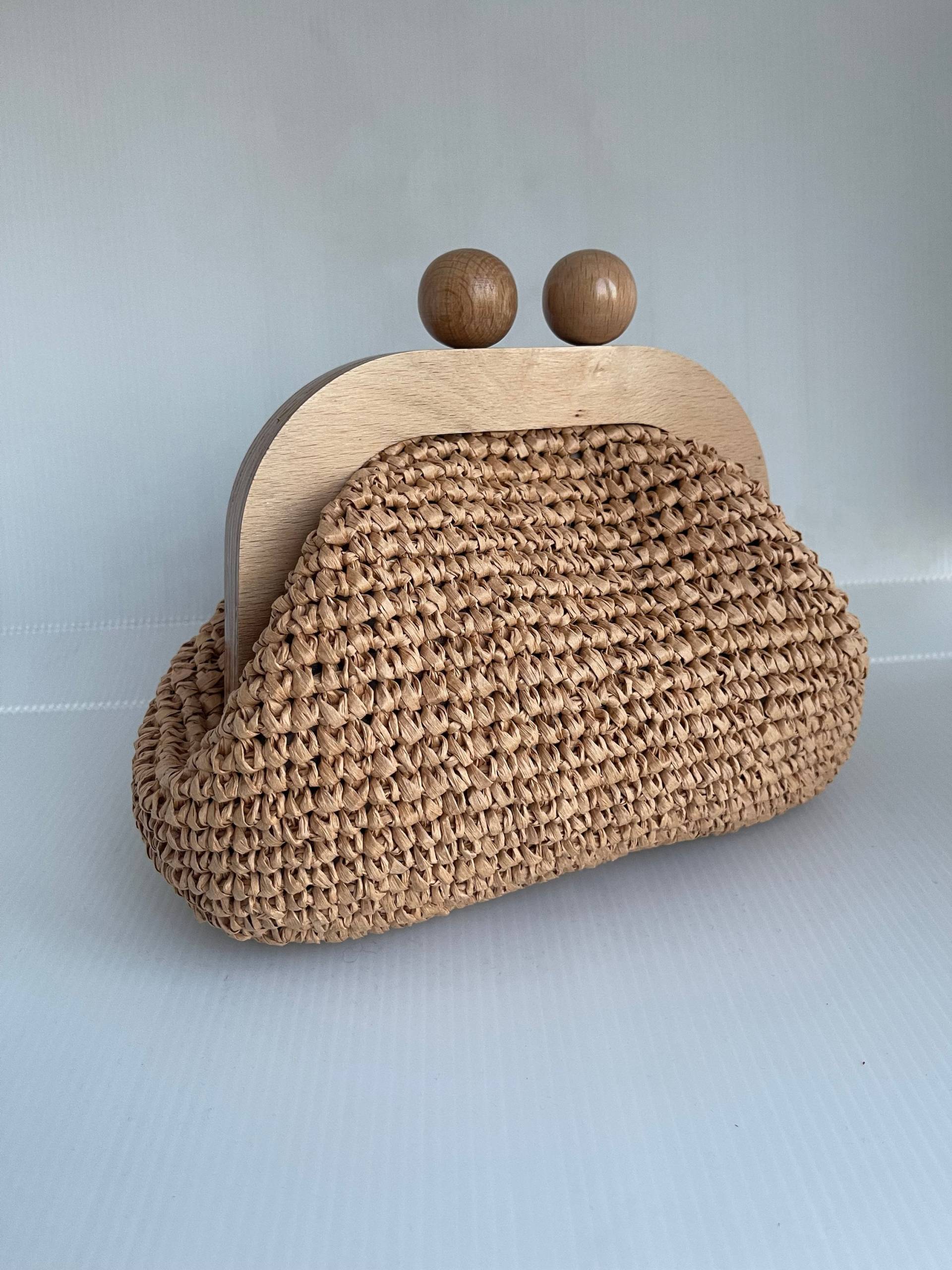 Raffia Tasche, Häkeln Kupplung, Stroh Luxus-Mode-Handgemachte Tasche Für Frauen, Gestrickte Geschenk Sie von uniquedesignbyipek