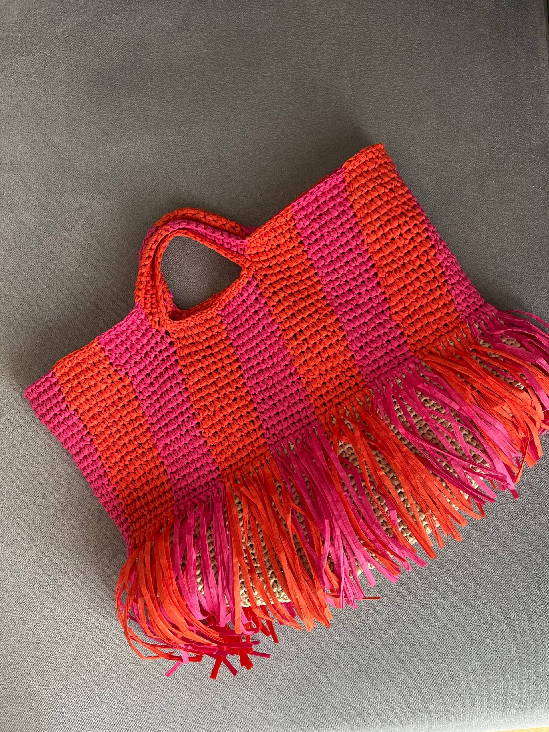 Raffia Tasche, Stroh Sommer Geldbörse, Strandtasche, Handtasche, Hand Gewebte Luxus Häkeltasche Handarbeit Gestrickte Tasche Für Frauen - Freund von uniquedesignbyipek