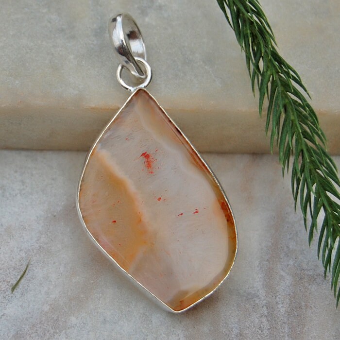 Braun Crazy Lace Achat Sterling Silber Anhänger - Fancy Form von uniquegemsjewels