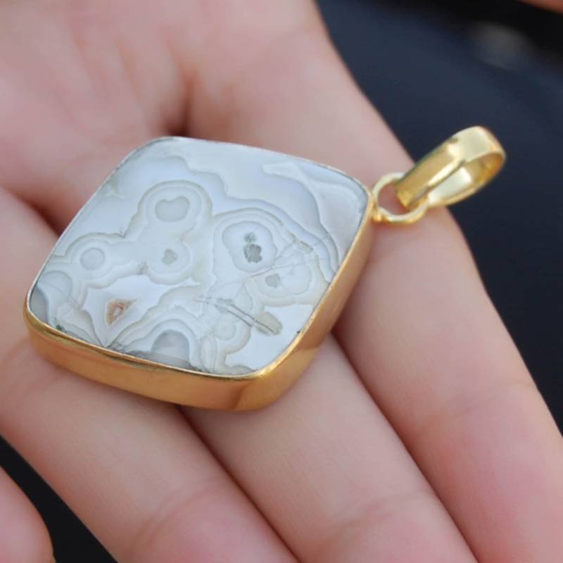 Crazy Lace Achat Sterling Silber Anhänger 18K Gold Filled von uniquegemsjewels