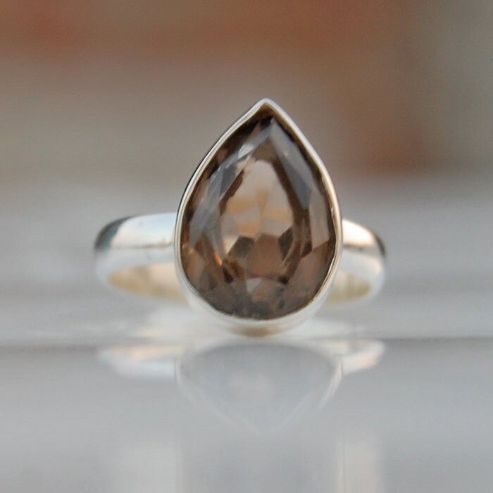 Facettiert Rauchquarz Sterling Silber Ring von uniquegemsjewels