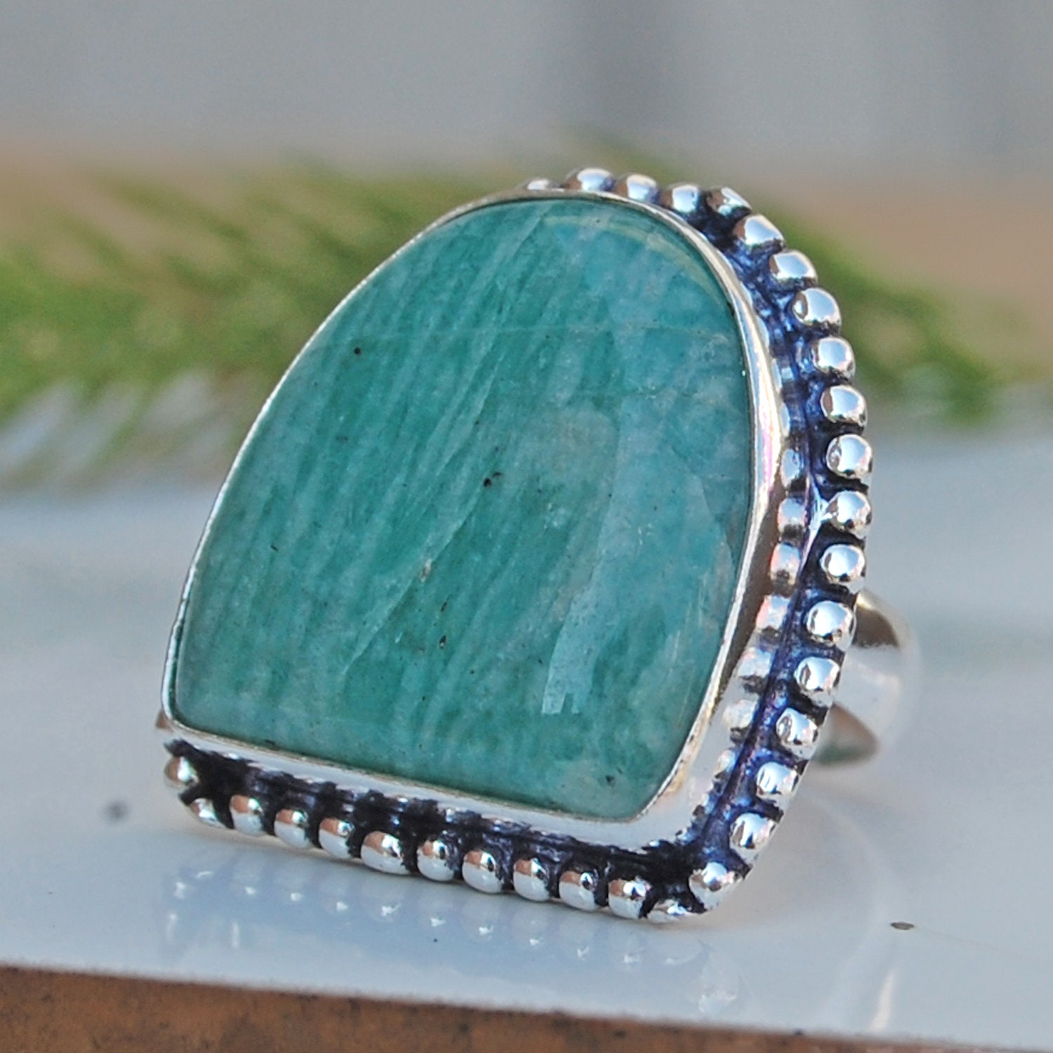 Grüner Aventurin Sterling Silber Ring Natürlicher Edelstein Schmuck von uniquegemsjewels