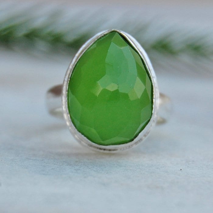 Idocrase Edelstein 925 Sterling Silber Ring Facettierter Grüner Schmuck von uniquegemsjewels