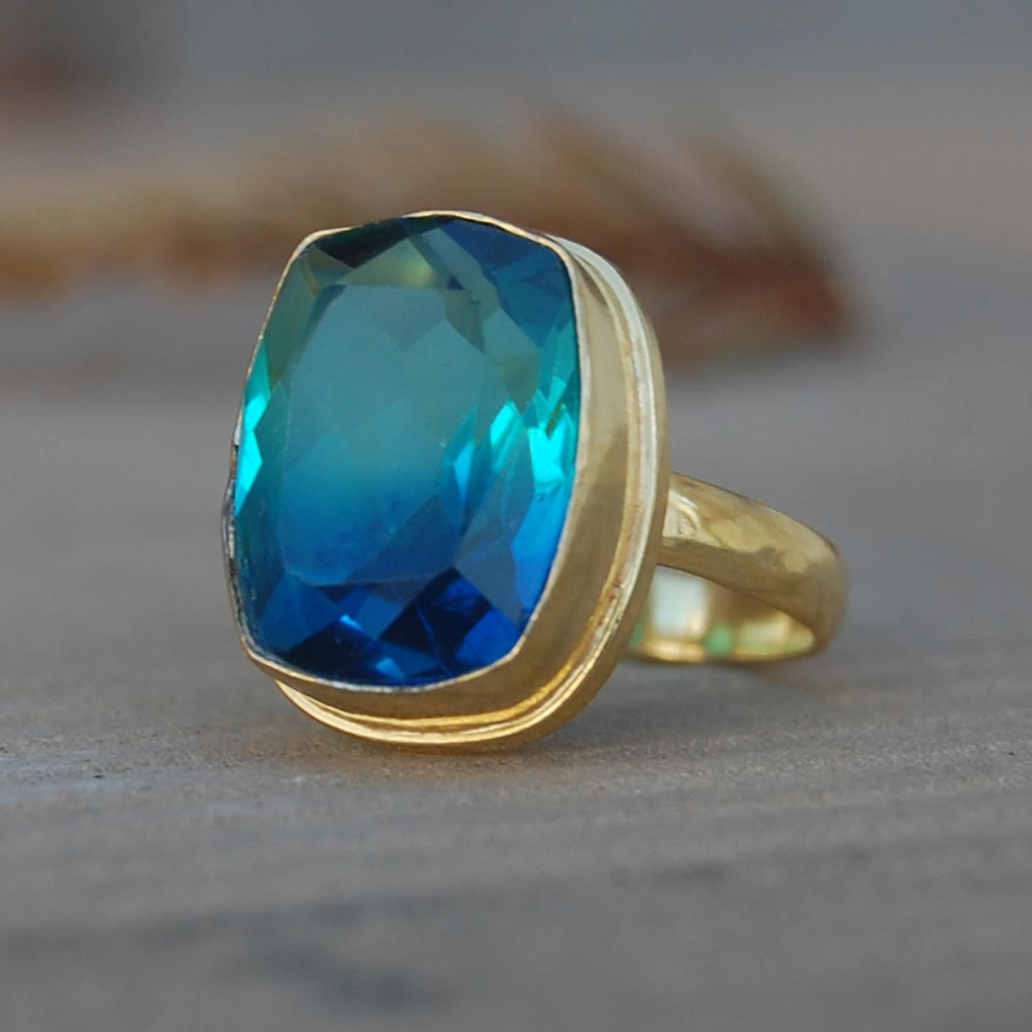 Kissen Turmalin Sterlingsilber Ring 18K Gold Statement Schmuck Kissen Turmalin Sterlingsilber Ring 18K Gold Statement Schmuck von uniquegemsjewels