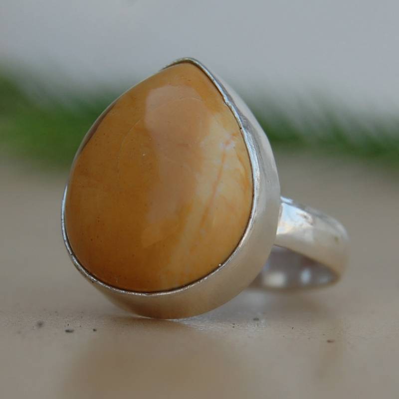 Mookait Pear Cabochon Breckzien-Edelstein, 925 Silber von uniquegemsjewels