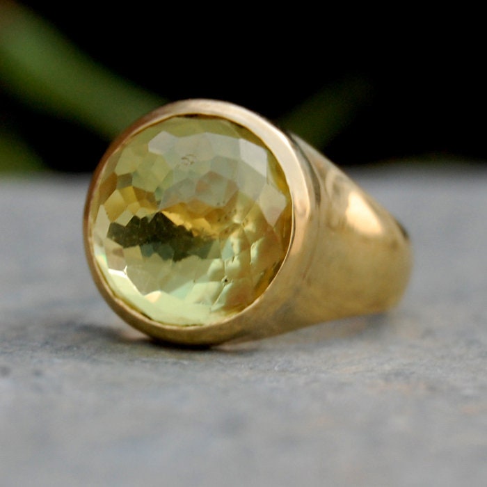 Oval Lemon Topas Ring 18K Gold Sterling Silber Schmuck von uniquegemsjewels
