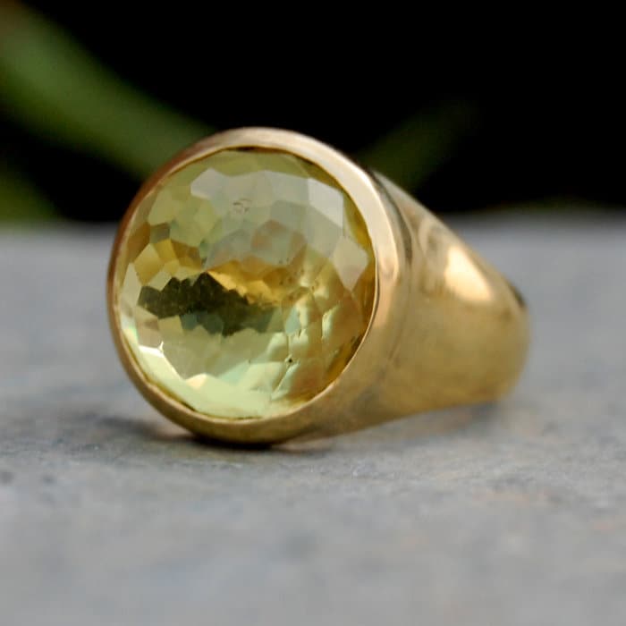 Oval Lemon Topas Ring 18K Gold Sterling Silber Schmuck von uniquegemsjewels