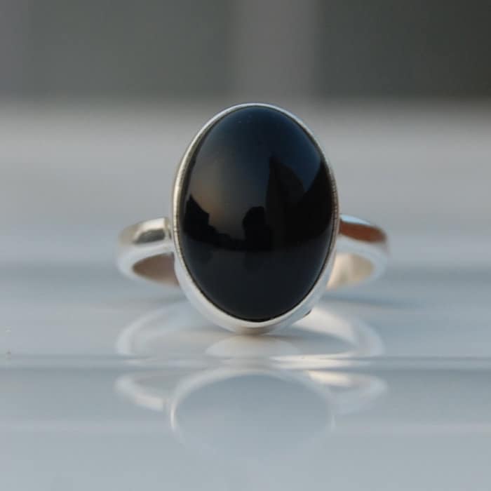 Oval Schwarzer Onyx 925 Sterling Silber Ring Handgemachter Schmuck von uniquegemsjewels