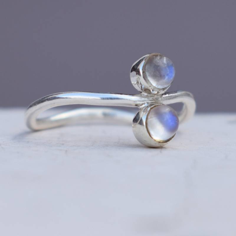 Regenbogen Mondstein 925 Sterling Silber Ring Blau Feuer Edelstein Schmuck von uniquegemsjewels