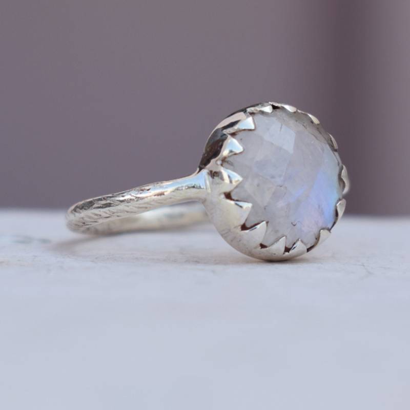 Regenbogen Mondstein 925 Sterling Silber Ring Facettierter Edelstein Schmuck von uniquegemsjewels