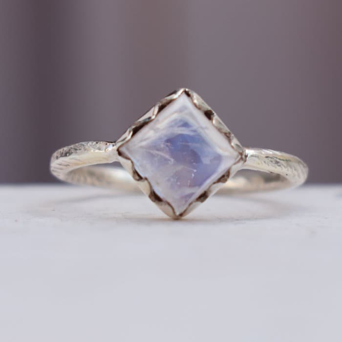 Regenbogen Mondstein 925 Sterling Silber Ring Sternzeichen Statement Ring von uniquegemsjewels