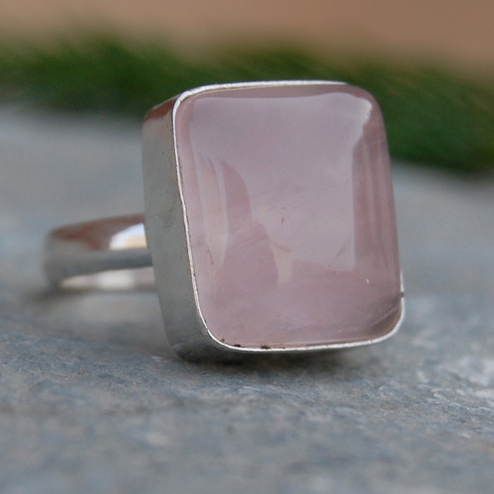 Rosenquarz 925 Sterling Silber Ring 18K Gold Akzent Schmuck von uniquegemsjewels