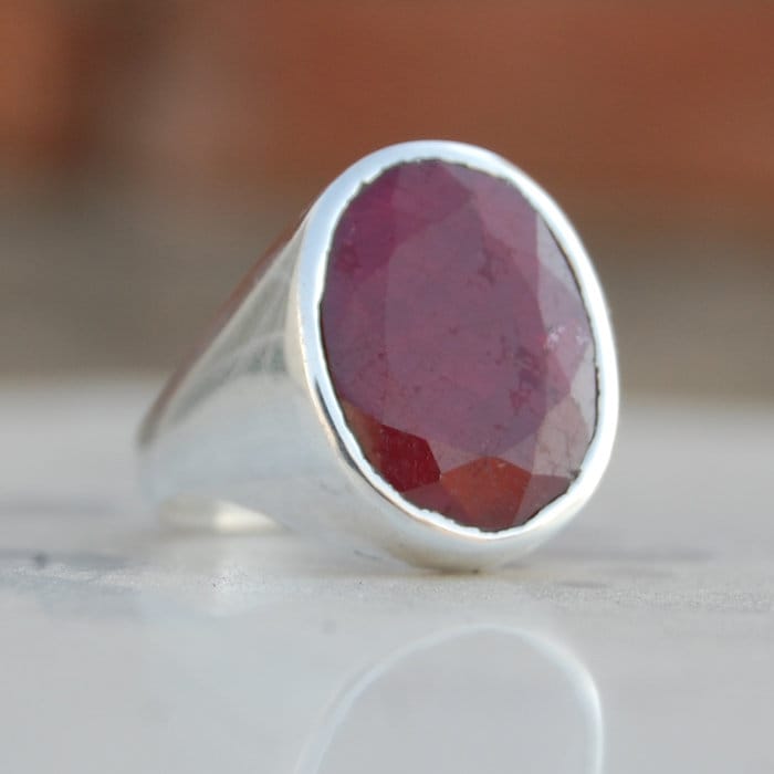 Roter Rubin Sterling Silber Ring Juli Geburtsstein, Sternzeichen Schmuck von uniquegemsjewels