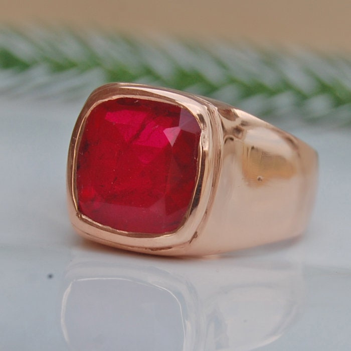 Taube Blut Rubin 925 Sterling Silberring, 18K Rose Gold, Gelb Gold Dunkel Rosanen Roten Rubinen Ring, Aussage Einzigartiges Geschenk Schmuck von uniquegemsjewels