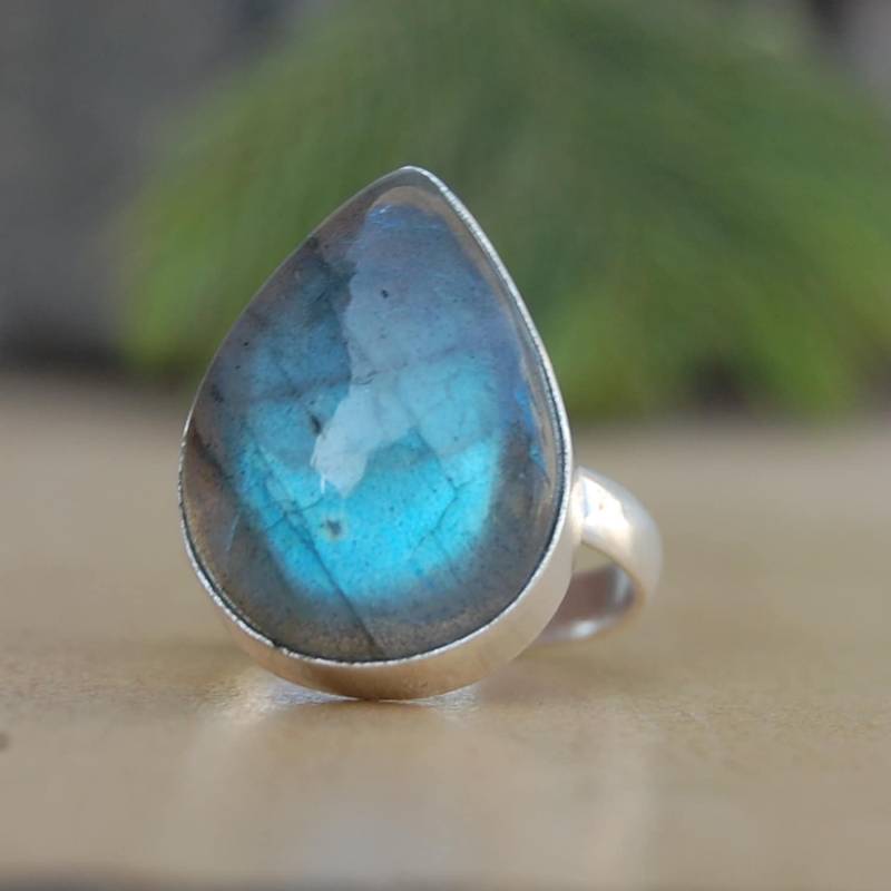Tropfen Labradorit Sterling Silber Ring Edelstein | 23 X 16 Mm Tropfen Labradorit Sterling Silber Ring Edelstein | 23 X 16 Mm von uniquegemsjewels